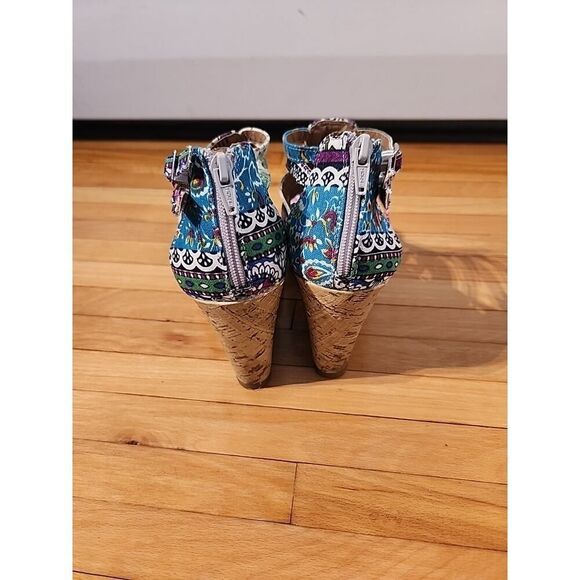 Vintage Mudd Wedge Platform Sandals Boho Hippie Y2K 90s Womens Size 9 - Picture 4 of 8